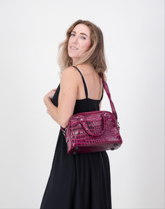 The Sophia-Maroon Croc Vinyl