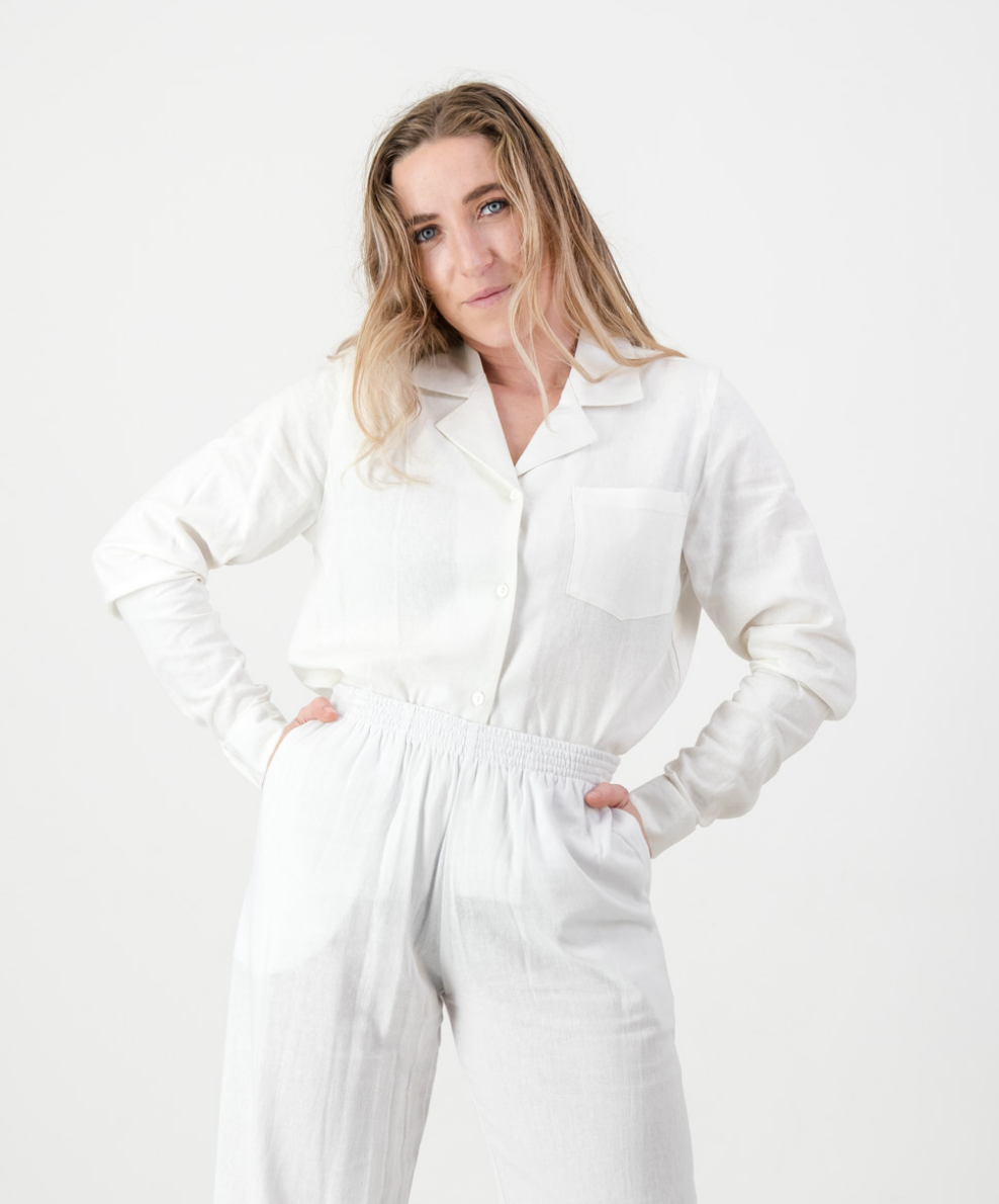 Alexa Shirt- White Linen