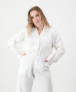 Alexa Shirt- White Linen