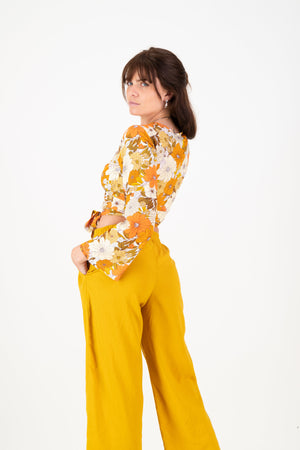 Erica Wrap Top- 60s Floral