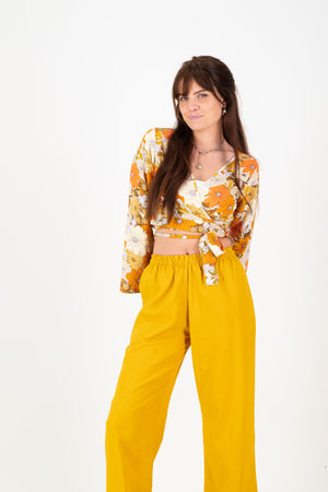 Erica Wrap Top- 60s Floral
