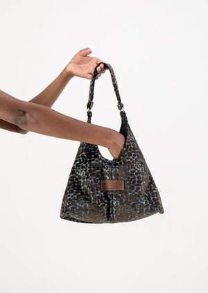 Mini Matilde Bag Blue & Brown Leopard