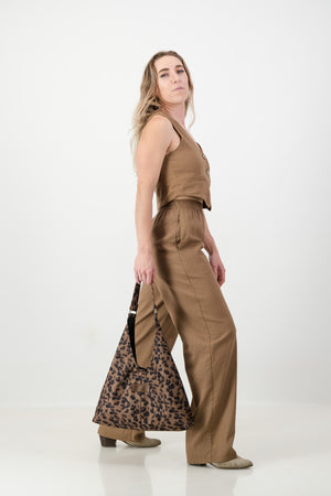 Ava Waist coat - Mocca Linen