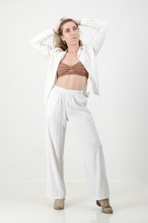 Alexa Shirt- White Linen