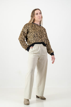 Candice Pullover- Faux Leopard