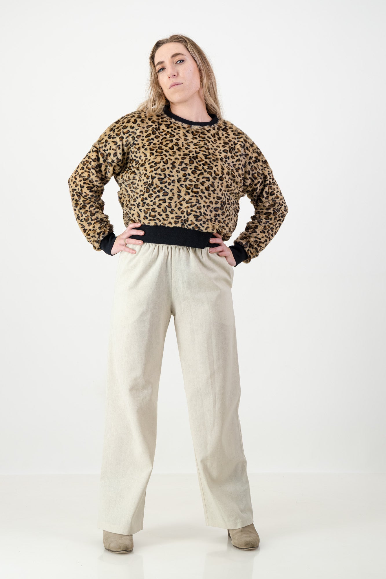 Candice Pullover- Faux Leopard