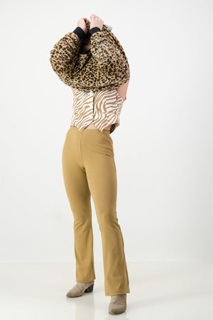 Kaia Bellbottoms- Tan Cotton Rib