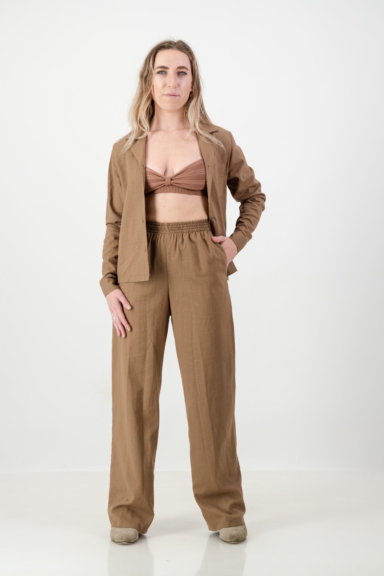 Gabrielle Pants - Mocca Linen