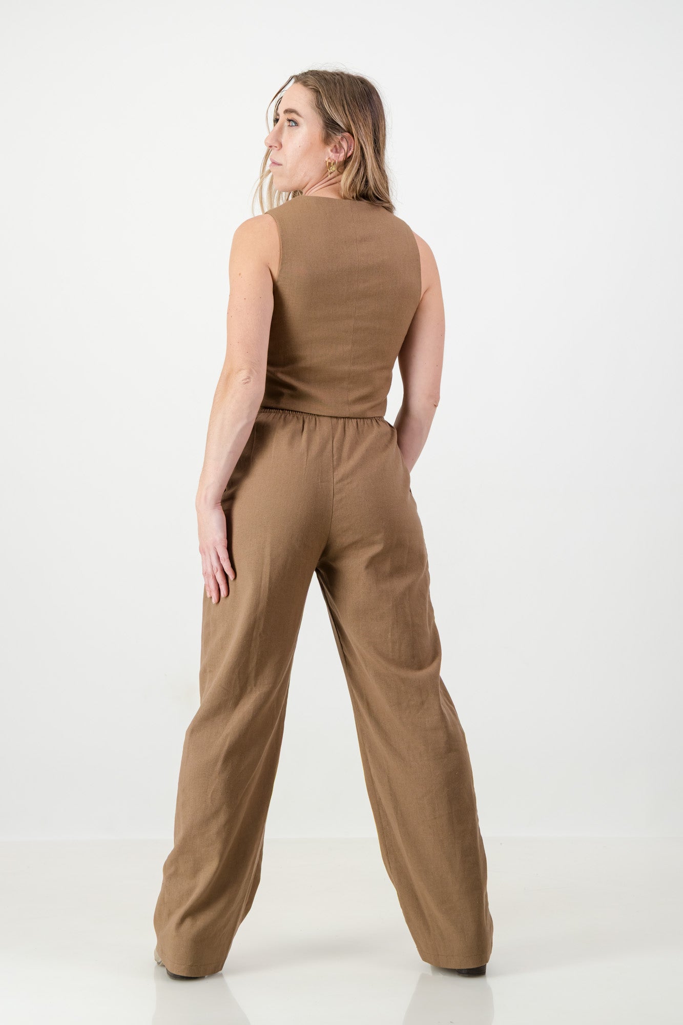Gabrielle Pants - Mocca Linen