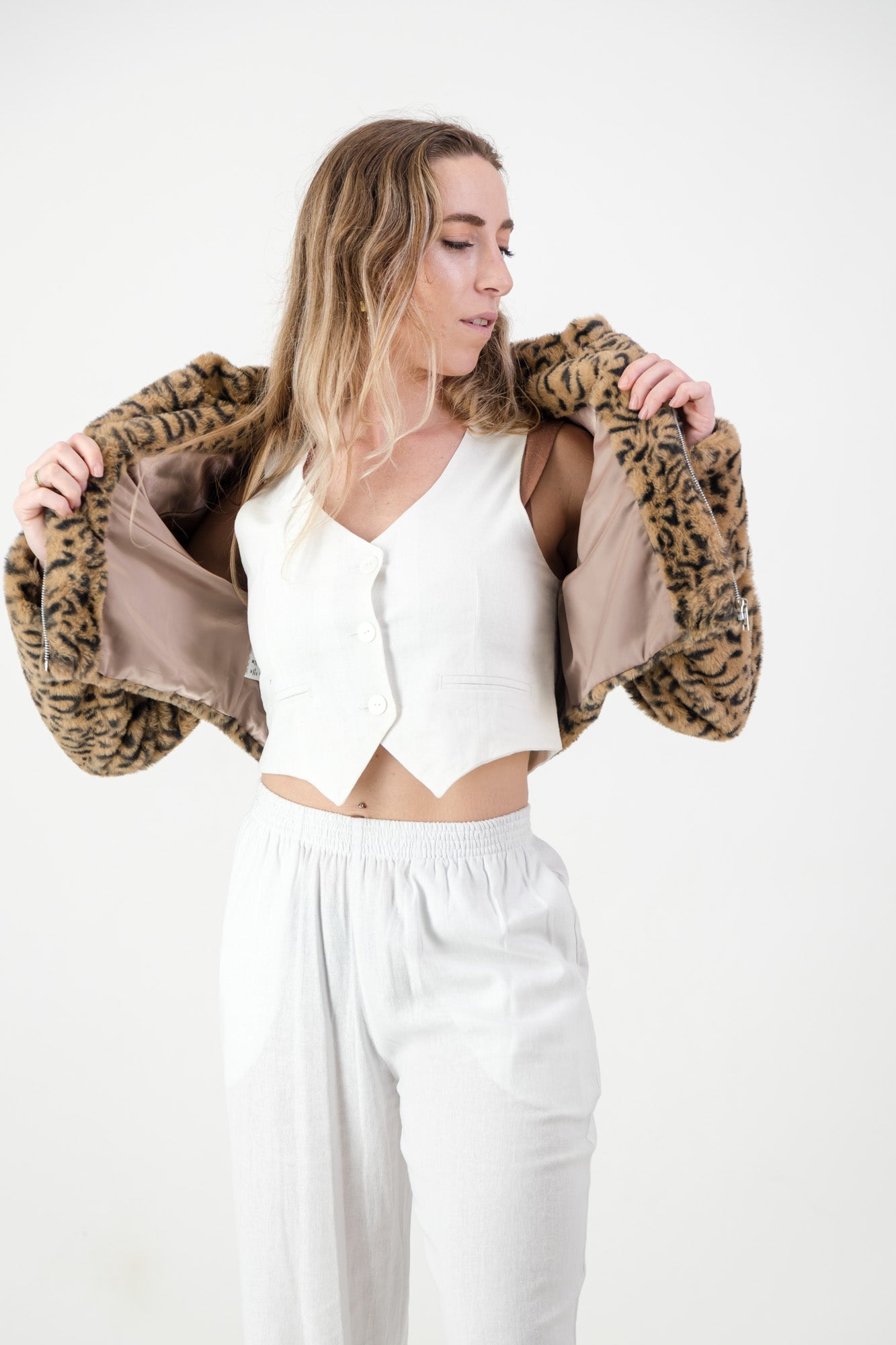 Isabella Jacket- Faux Leopard