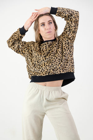 Candice Pullover- Faux Leopard
