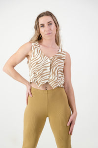 Kaia Bellbottoms- Tan Cotton Rib