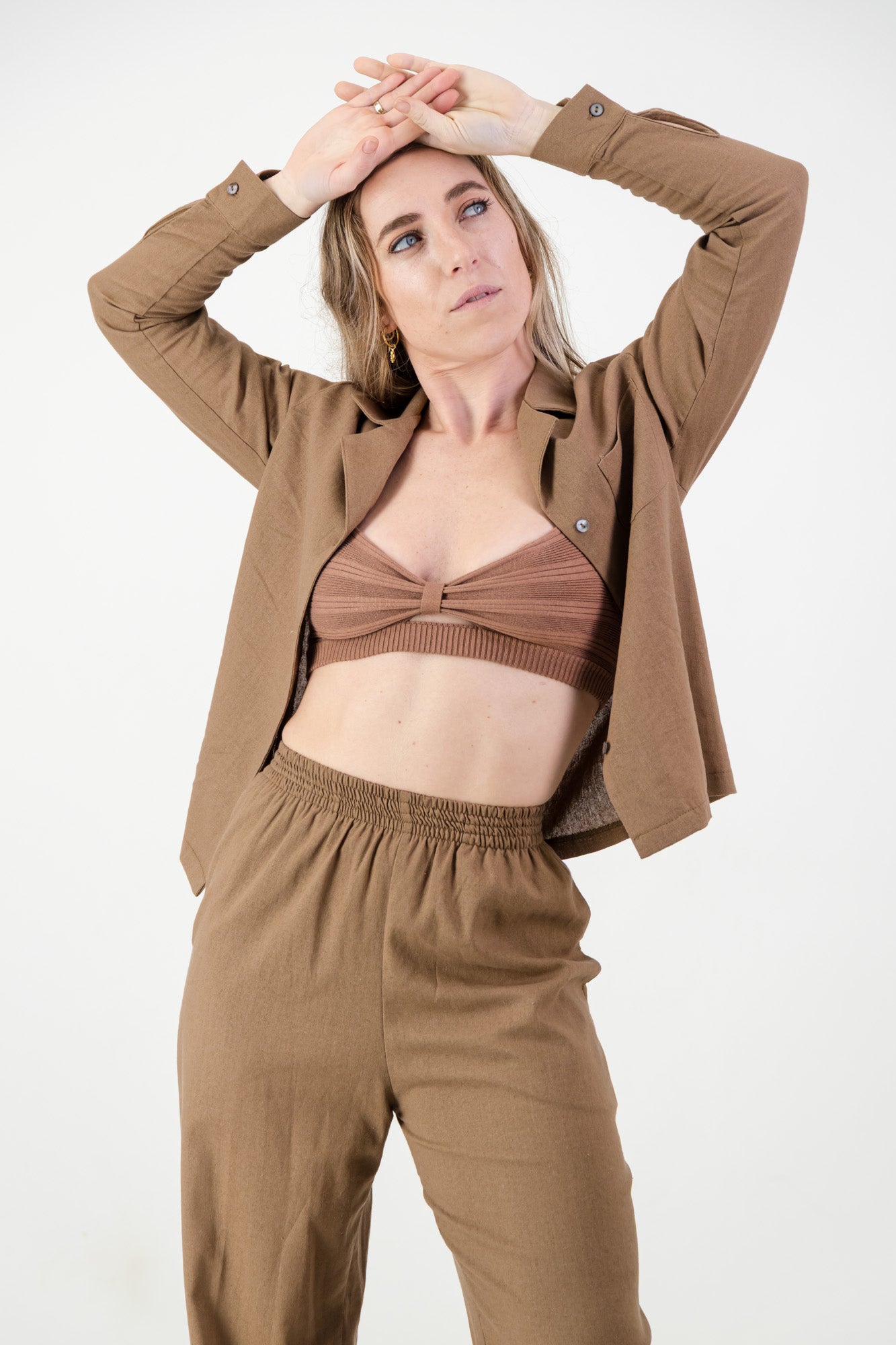 Alexa Shirt- Mocca Linen