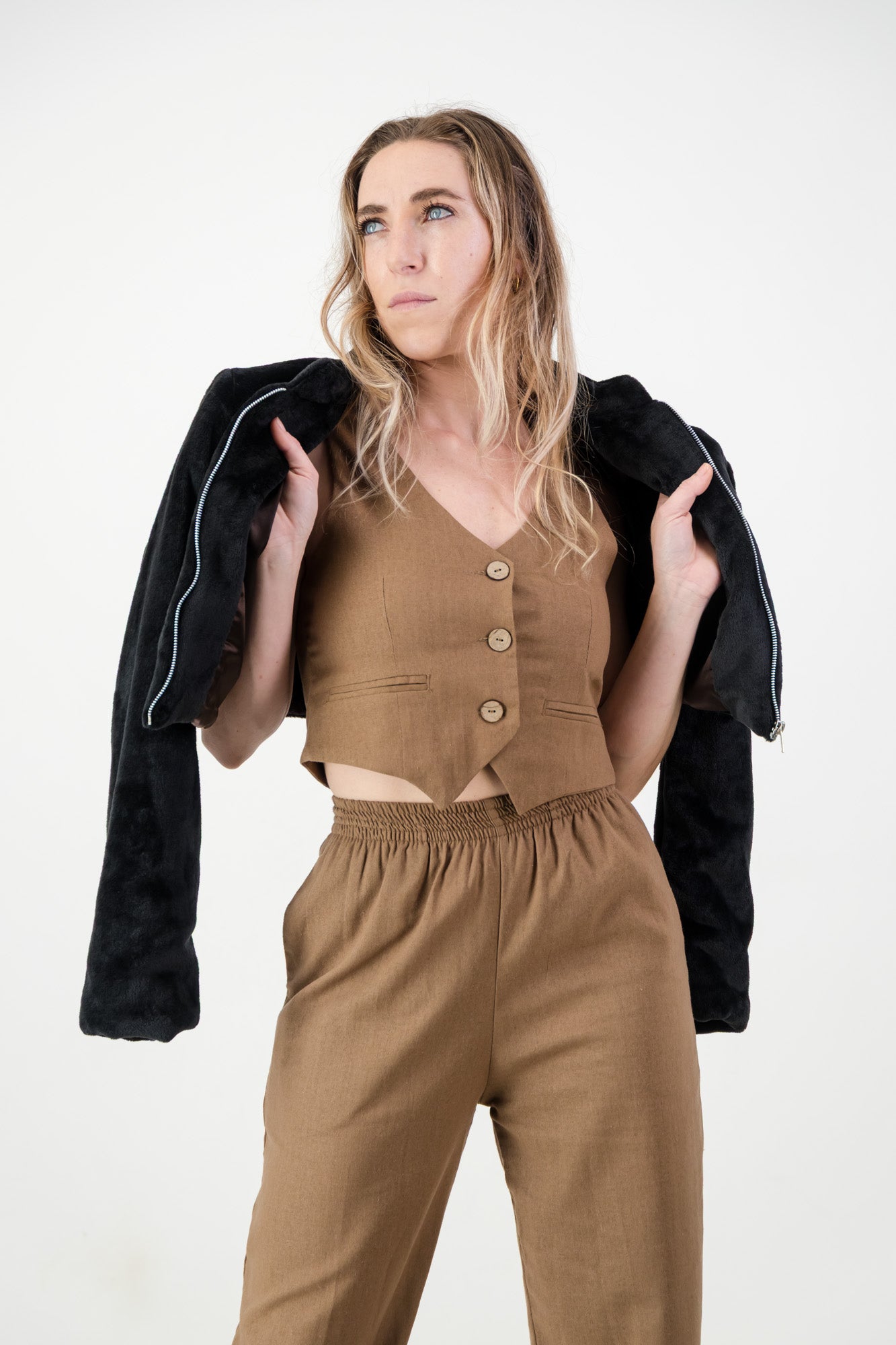 Isabella Jacket- Faux Black
