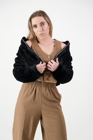 Isabella Jacket- Faux Black
