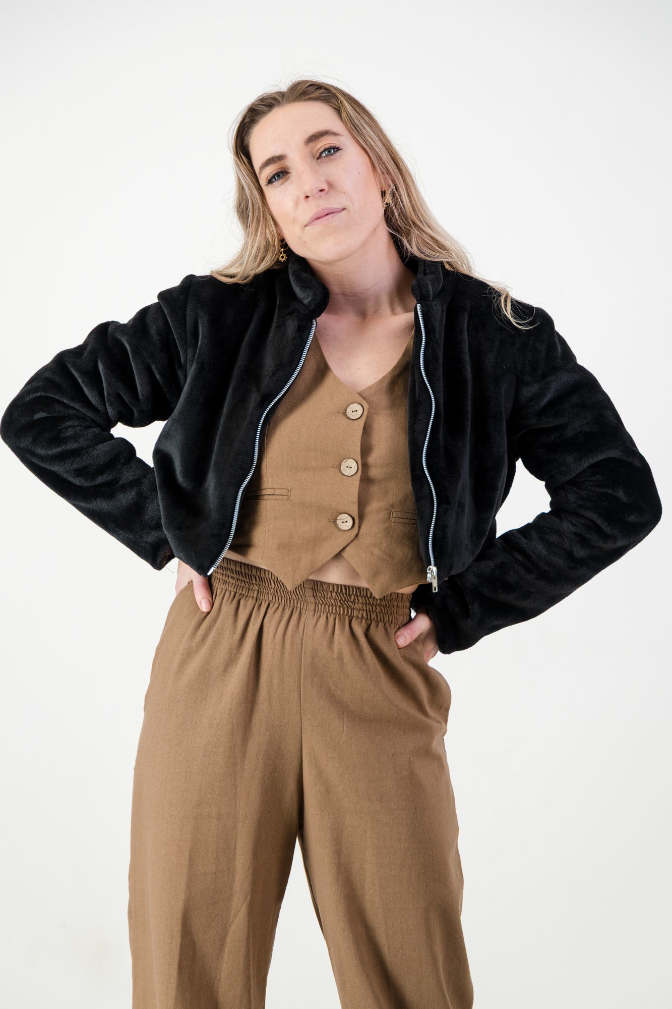 Isabella Jacket- Faux Black
