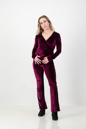 Maia Wrap Cardigan- Berry Velvet
