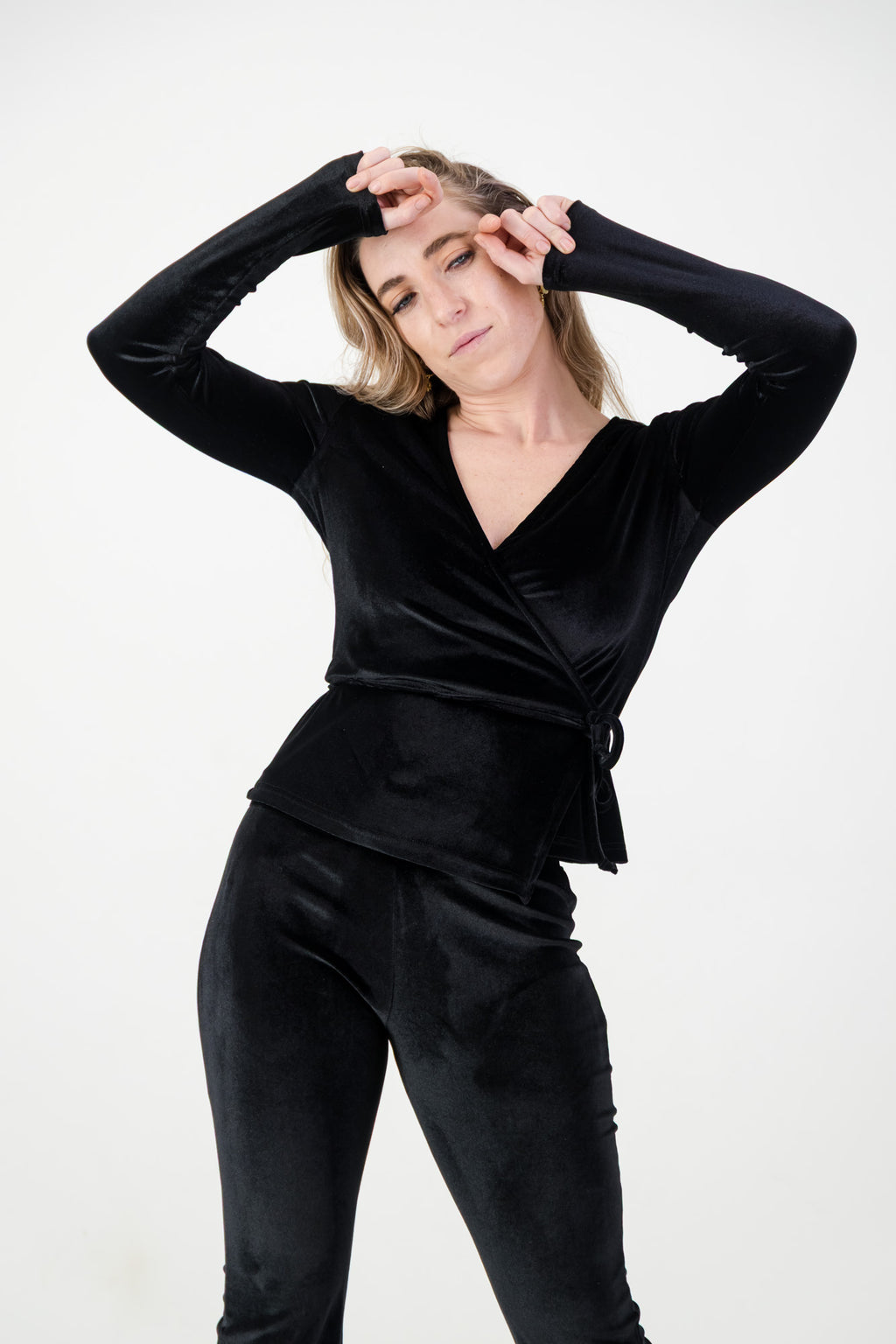 Maia Wrap Cardigan- Black Velvet