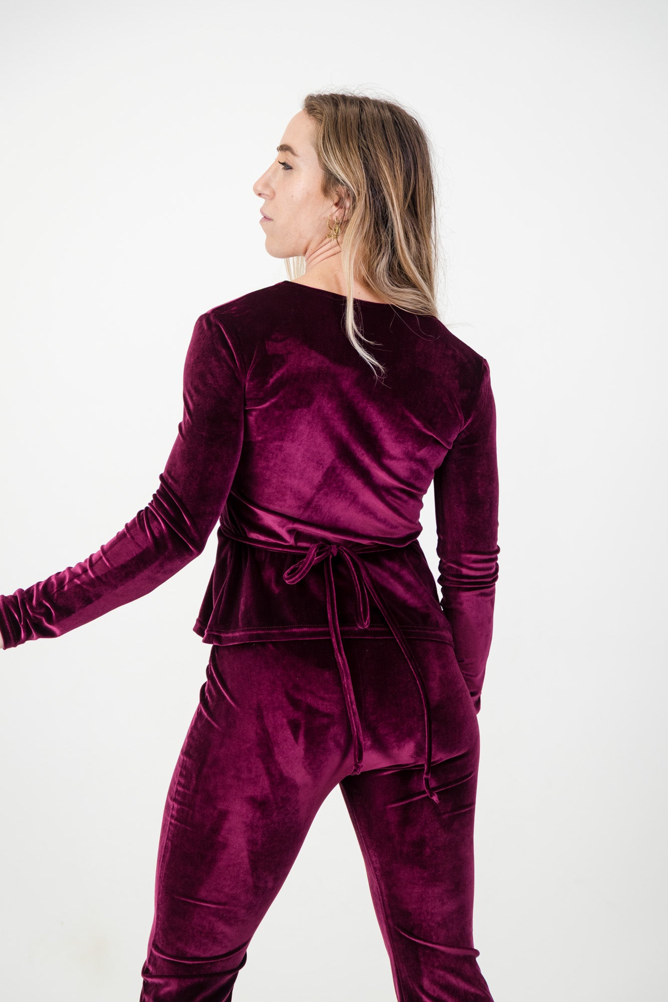 Kaia Bellbottoms- Berry Velvet