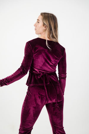 Kaia Bellbottoms- Berry Velvet
