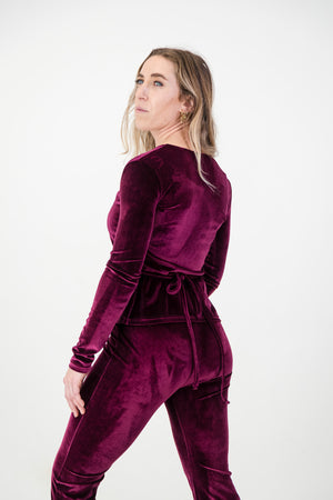 Kaia Bellbottoms- Berry Velvet