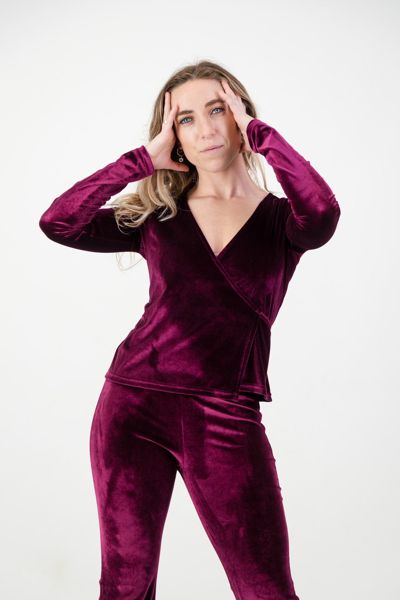 Maia Wrap Cardigan- Berry Velvet
