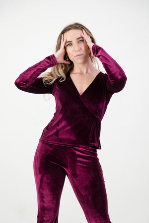 Maia Wrap Cardigan- Berry Velvet