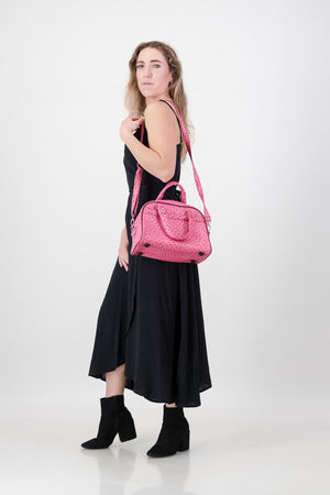 The Sophia-Pink Ostrich Vinyl