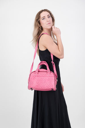 The Sophia-Pink Ostrich Vinyl