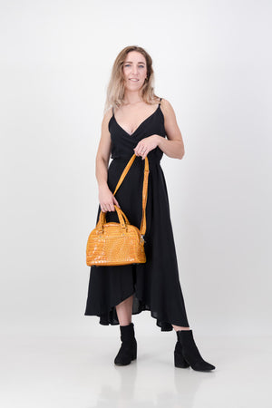 The Sophia-Orange Croc Vinyl