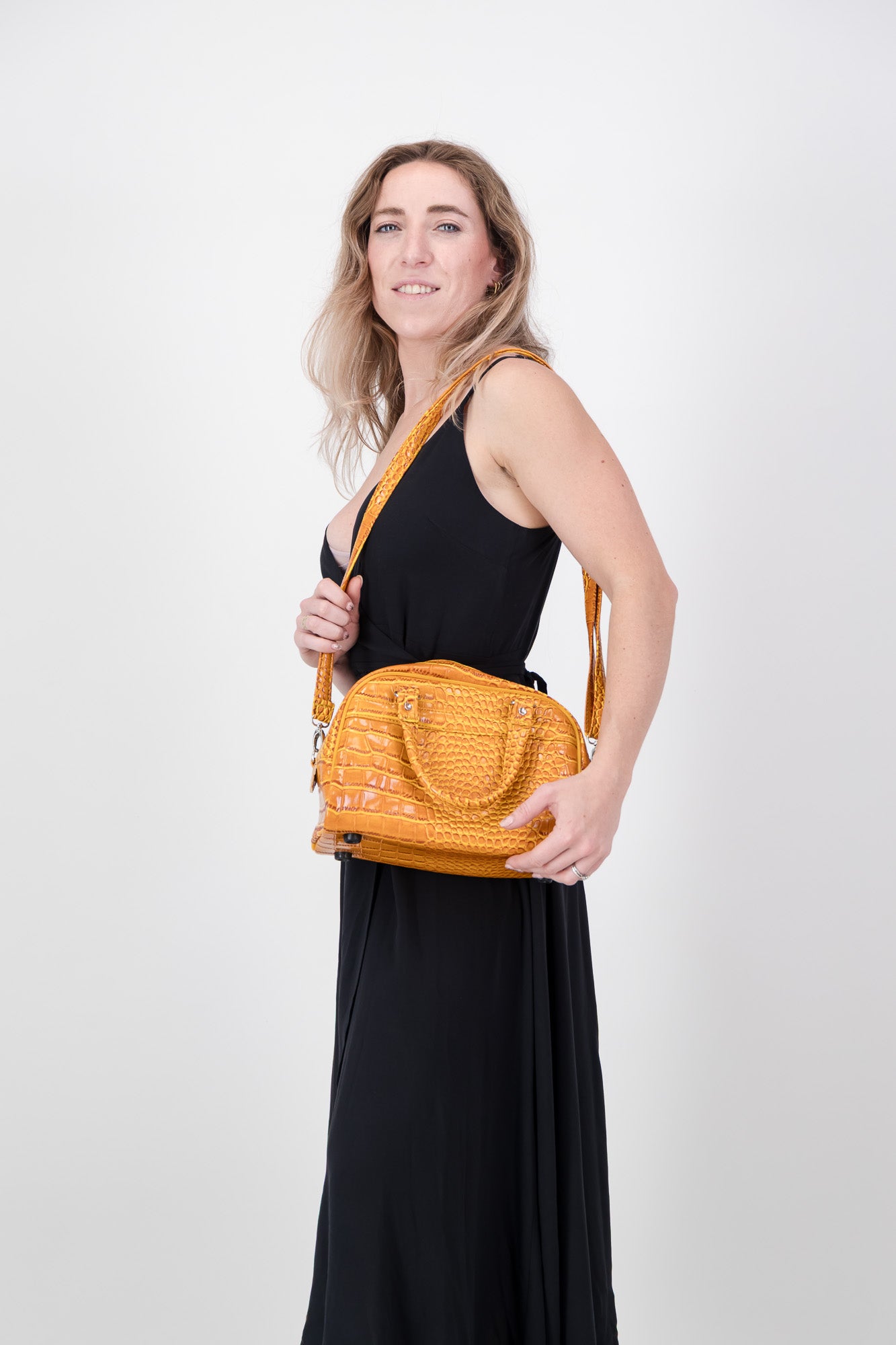 The Sophia-Orange Croc Vinyl