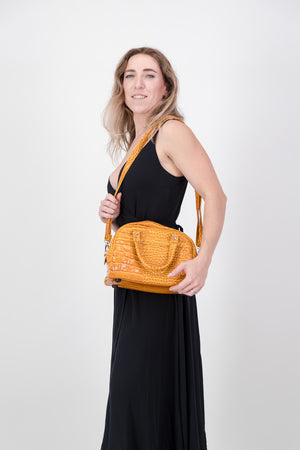 The Sophia-Orange Croc Vinyl