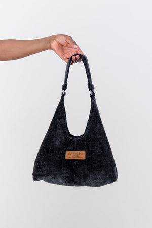 Mini Matilde Bag Black Textured Velvet