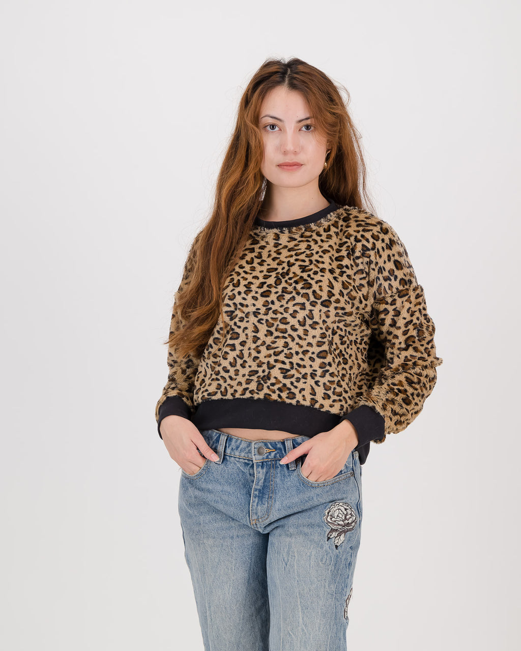 Candice Pullover- Faux Leopard