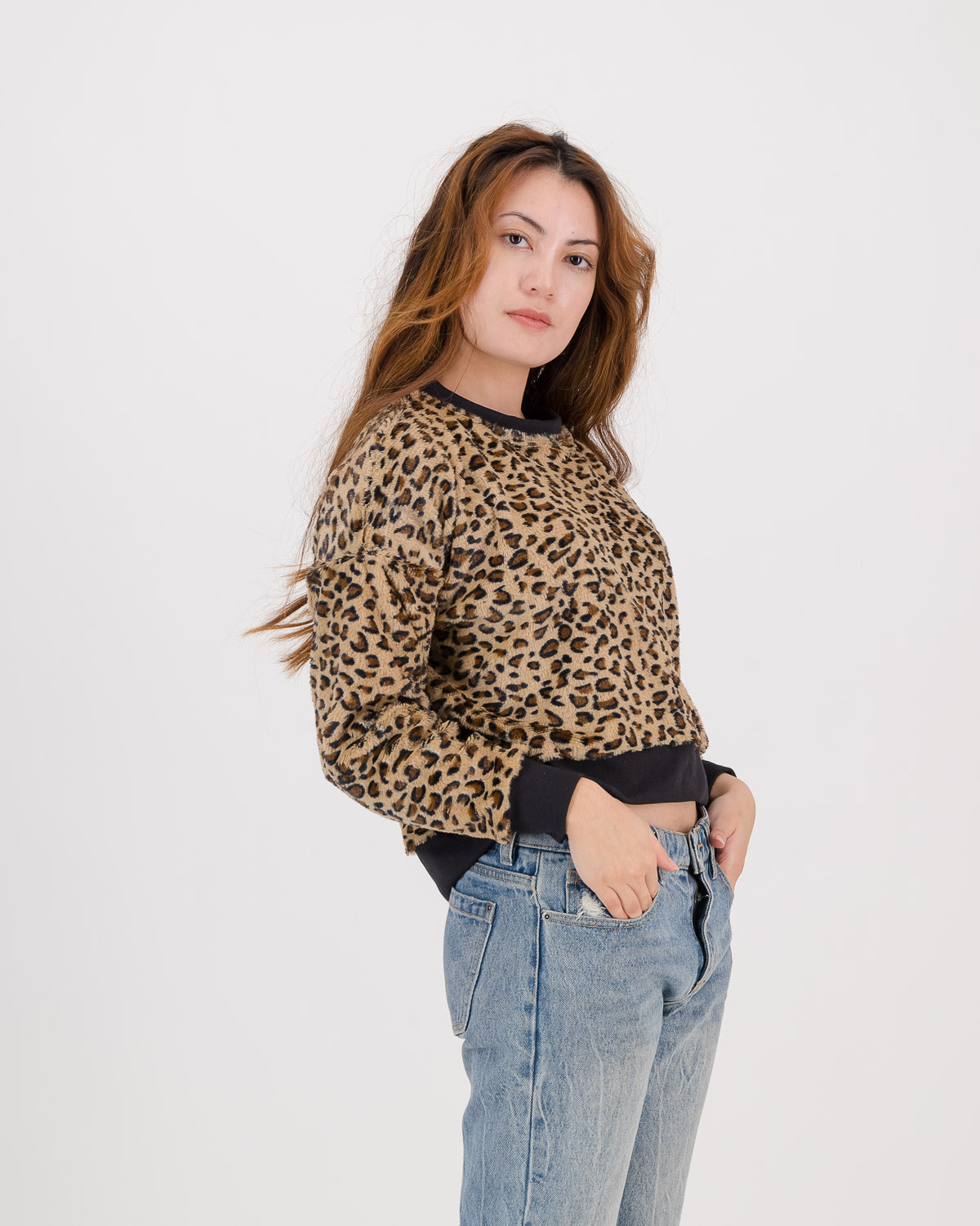 Candice Pullover- Faux Leopard
