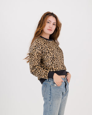 Candice Pullover- Faux Leopard